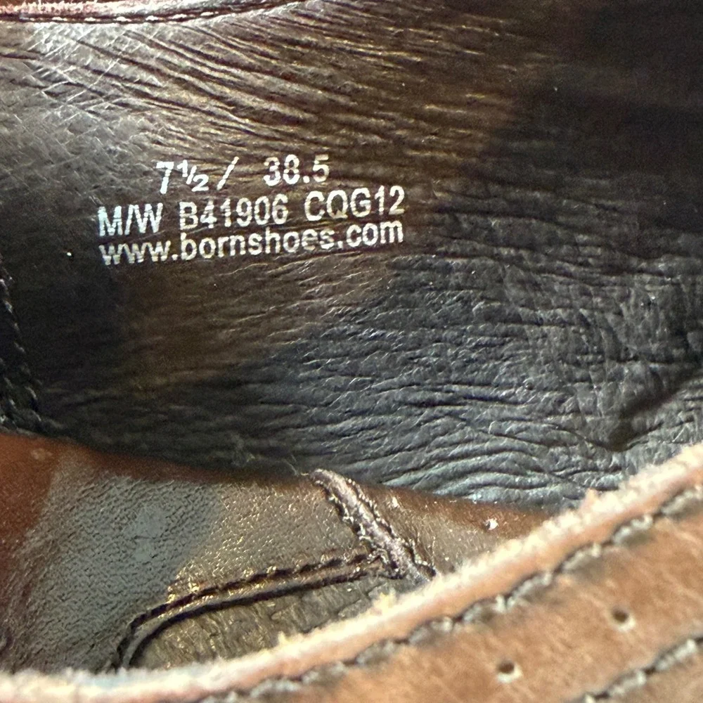Born Brown Boylenn Leather Kiltie Tassel Loafers Wingtip Brogue Shoes Sz 7.5 Vtg